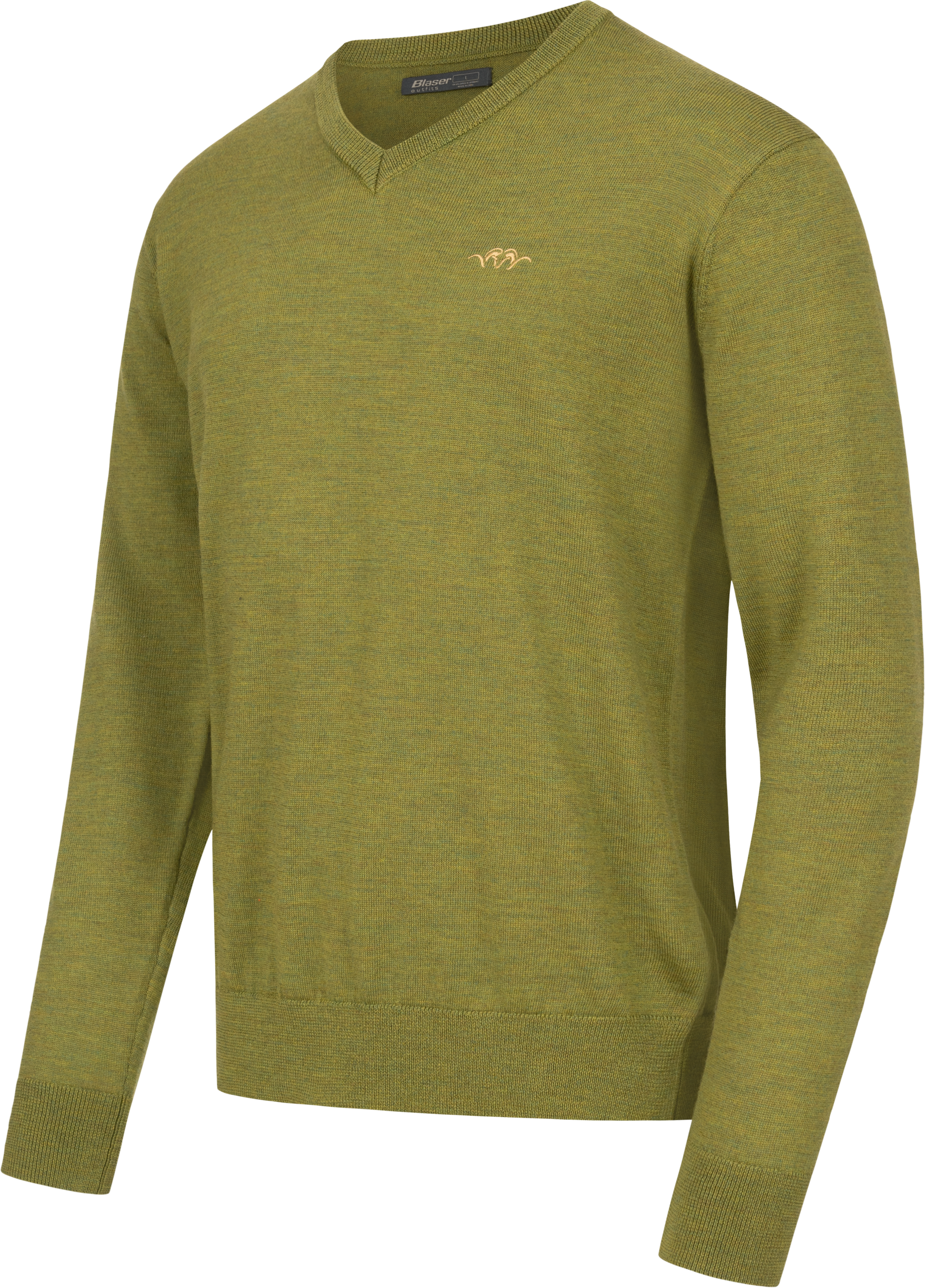 Herren Merino V-Neck Sweater vivid grün