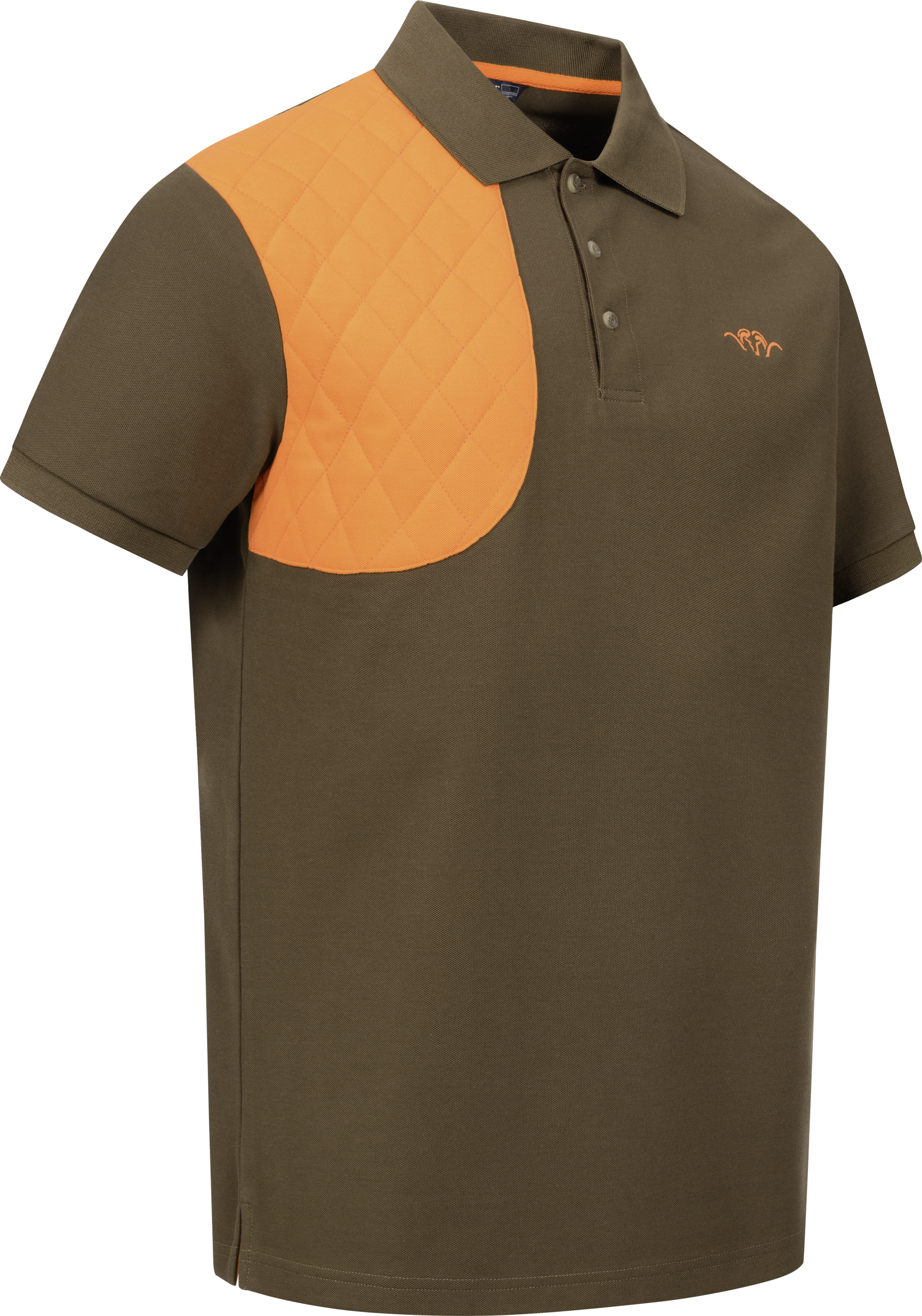 Herren Polo Shirt Shooting Patch dunkelbraun/orange