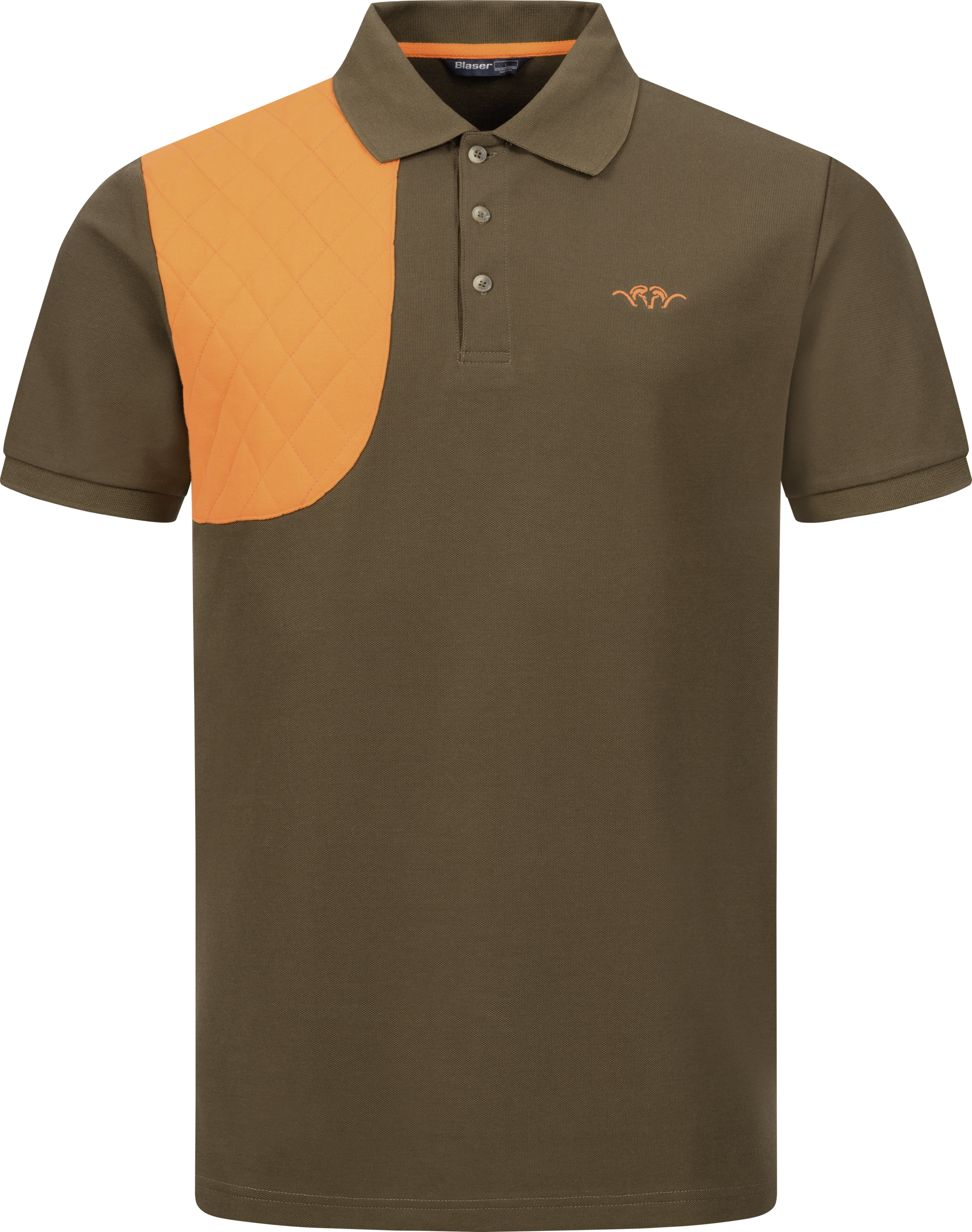 Herren Polo Shirt Shooting Patch dunkelbraun/orange