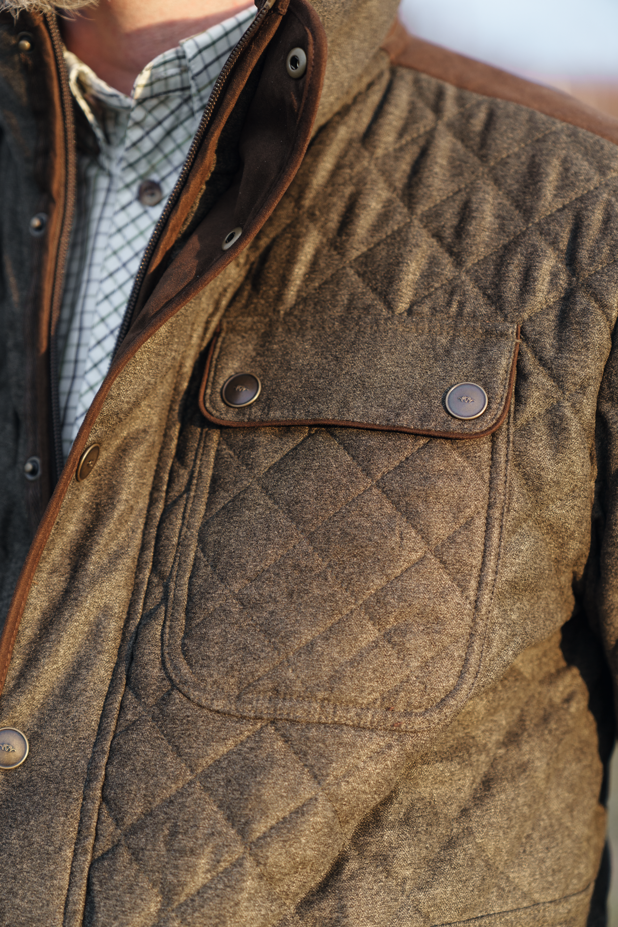 Herren Vintage Jacke Miles dunkelbraun mélange