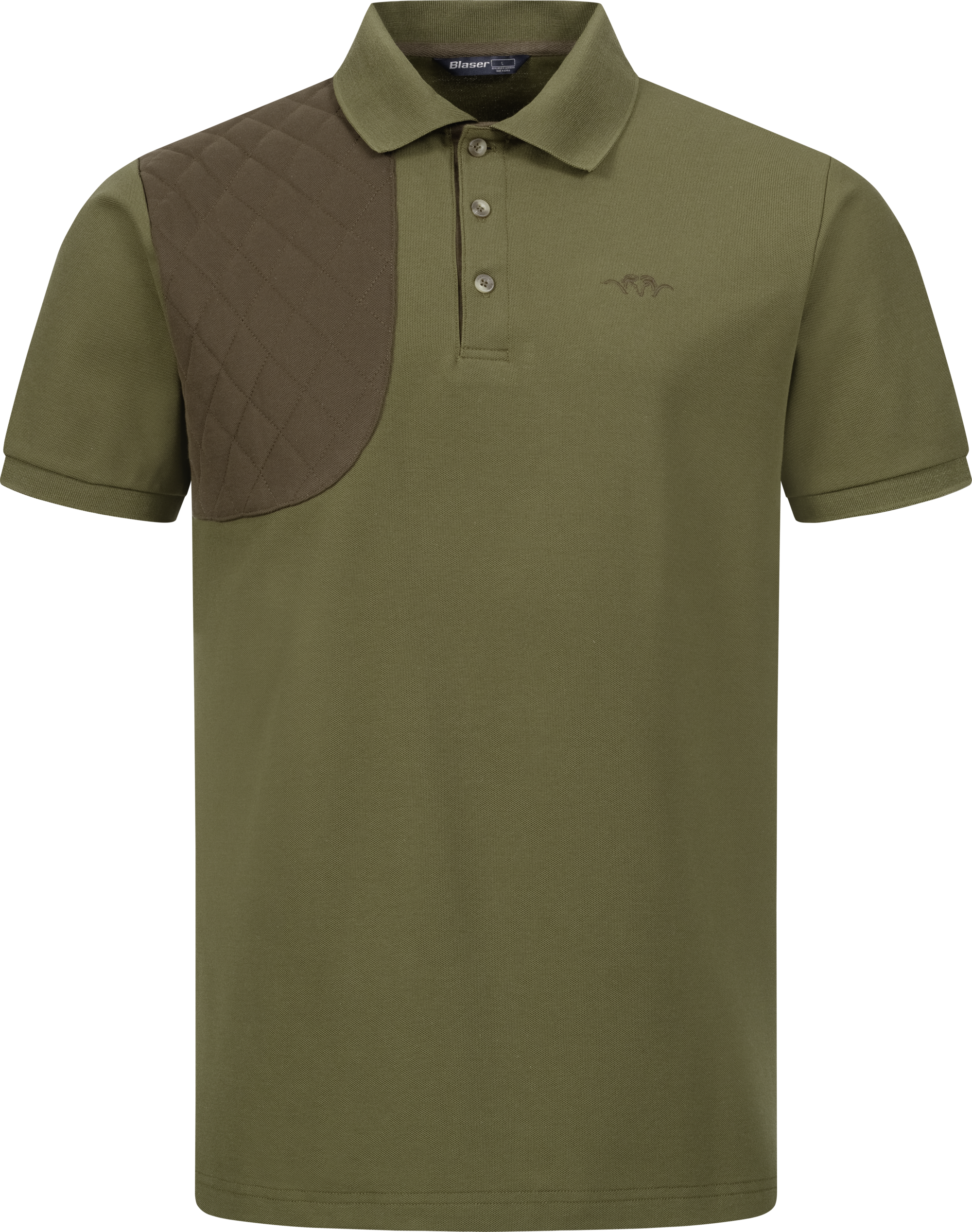 Herren Polo Shirt Shooting Patch dunkel oliv/dunkel braun