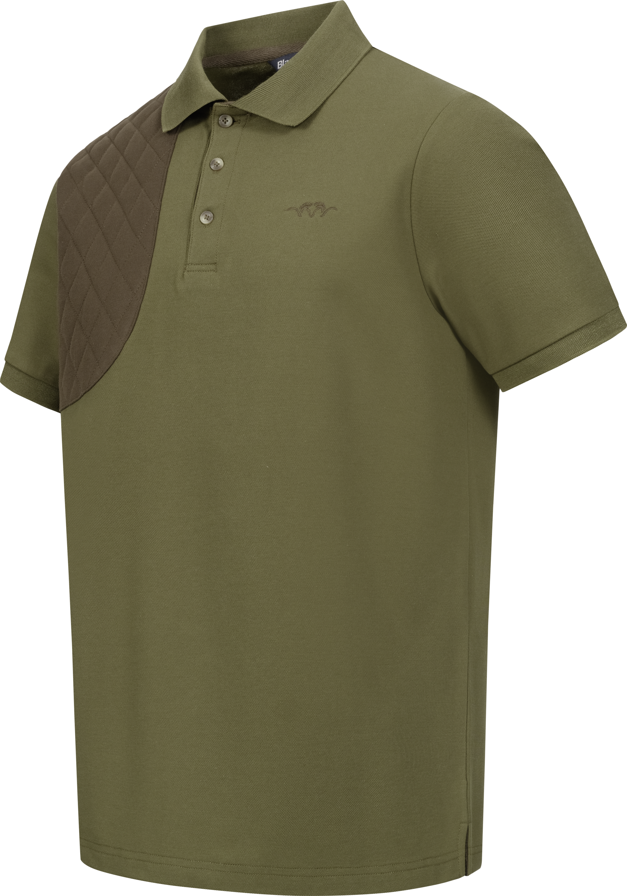 Herren Polo Shirt Shooting Patch dunkel oliv/dunkel braun